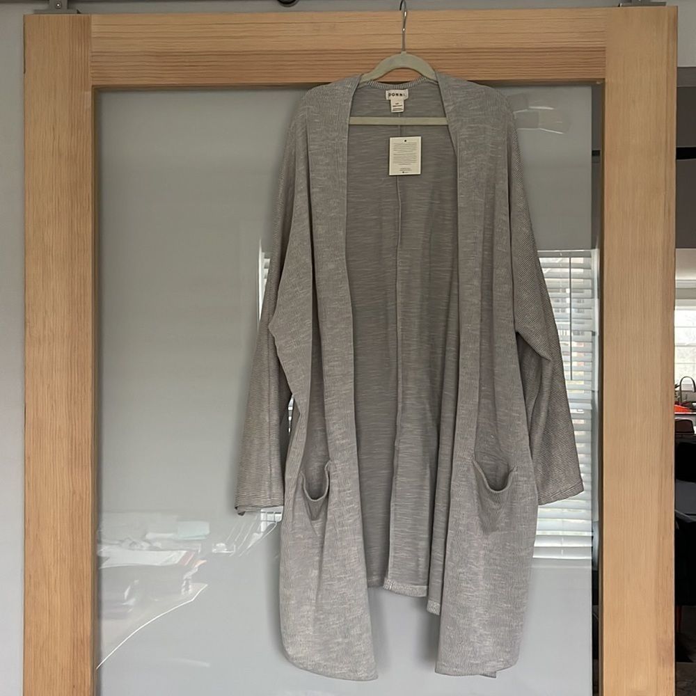 DONNI Ribbed Sweater Cardigan NWT - Picture 6 of 10